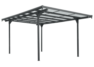 Hliníková pergola antracitová 4,96 x 2,99  čirý polykarbonát